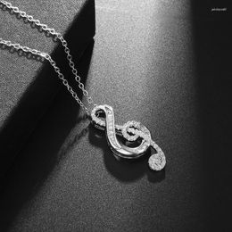 Pendentif Colliers élégant et exquis cristal zircone note de musique collier en cuivre femmes concert fête rap charme bijoux cadeau