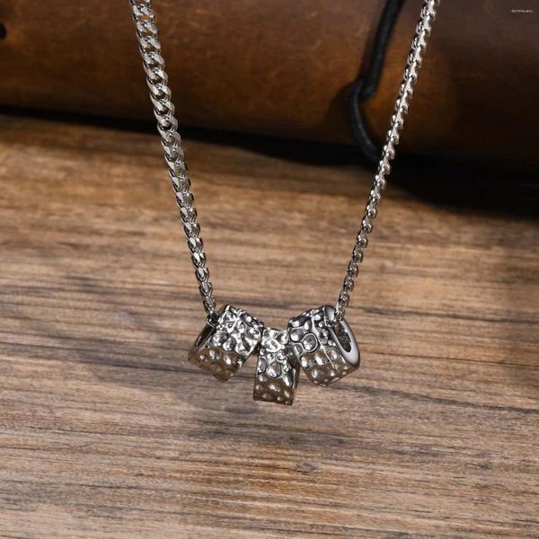 Pendentif Colliers Élégant Hommes Perles Collier Ras Du Cou Étanche En Acier Inoxydable Vegan Collier De Perles Bijoux Cadeau Pour Petit Ami Mari Papa