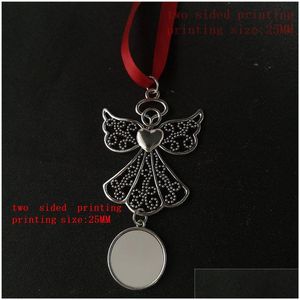 Pendentif Colliers Sublimation Blank Angel Wing Car Hanger Pendentifs Articles 001 Transfert Impression Consommables Drop Livraison Bijoux Collier Dhhwf