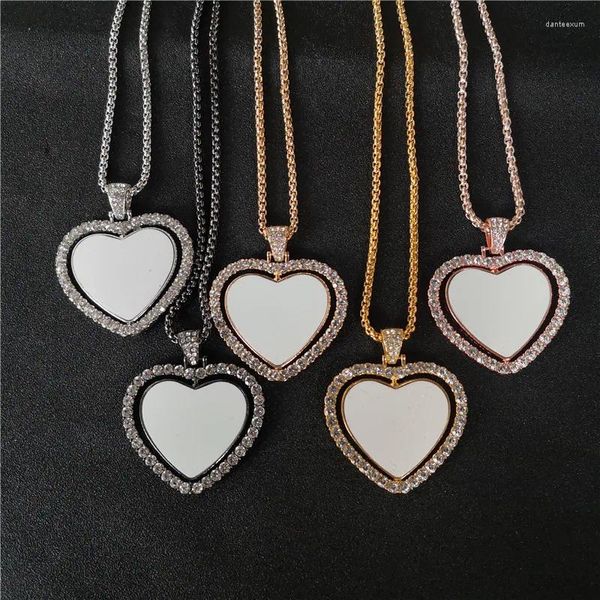 Colliers de pendentif sublimation Blank Big Heart Pendants Two-Sison Imprimée peut roraliser 30 pcs / lot