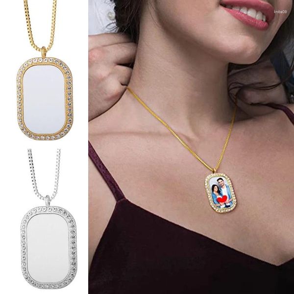 Collares colgantes Sublimación Imagen en blanco Collar Transferencia de calor para mujeres Hombres