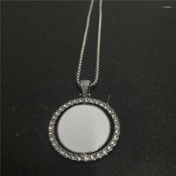 Collares colgantes Sublimación en blanco PO Big Round Pendants Tranfer Impresión de 30 mm de dos lados 10 piezas/lote