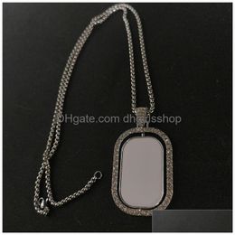 Collares colgantes Sublimación en blanco girado colgantes con transferencia de la caja impresión de transferencia Consumibles dos joyas de entrega de caída DHGF7