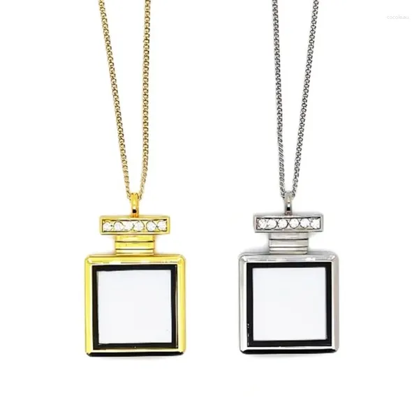 Collares colgantes en blanco sublimación collar perfumes botella pareja regalo 634d