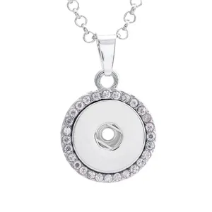 Pendentif colliers bouton de Sublimation pendentifs ronds Zircon collier bijoux 004 consommable 20 pcs/lot