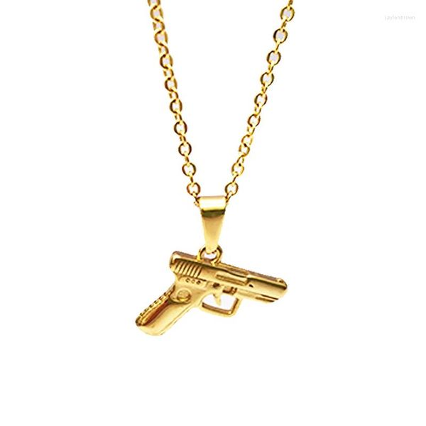 Pendentif Colliers Mitraillette Pistolet Mode Hommes Hip Hop Accessoires Charme Long Collier