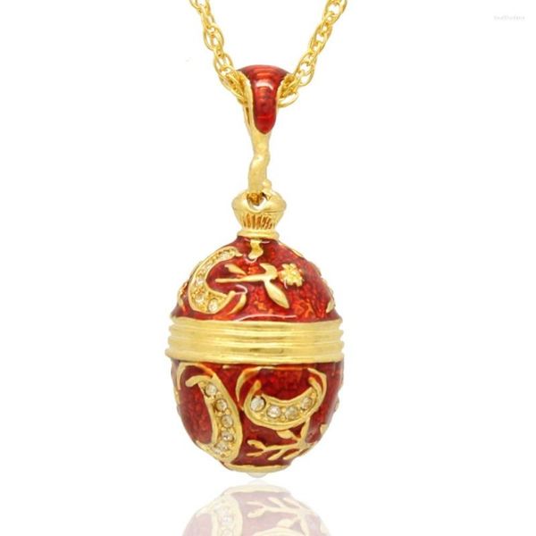 Colliers pendentif adaptés à toutes les marques de lune rouge, collier d'œuf russe de pâques, fabrication de bijoux faits à la main pour femmes