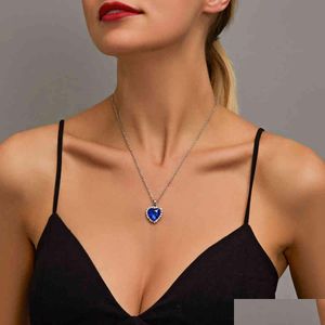 Pendentif Colliers Sumeng 2021 Nouveau Titanic Coeur De L'océan Bleu Amour Pendentif Collier Pour Femmes Hommes Bijoux Cadeau Drop Livraison Dhgarden Otpju