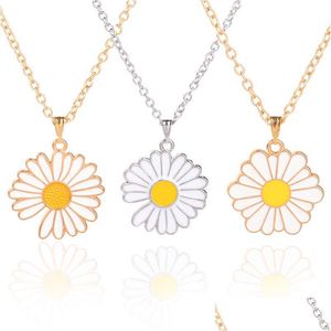 Pendentif Colliers Collier D'été Simple Mode Fleur De Tournesol Personnalité Plante Fête Cadeau D'anniversaire Pour Les Femmes Fille Drop Delivery Dhpfx