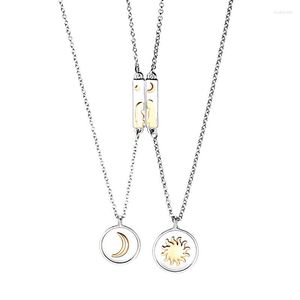 Pendentif Colliers Soleil Lune Rond Magnétique Collier Aimant Ras Du Cou Couple Bijoux Pour Femmes Hommes Fille Garçons Dame Saint Valentin Cadeau