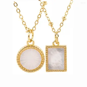 Colliers pendants Soleil Round Recollier Collier Perle Médaille Gold Gold Girl Trendy Chaîne Chainlers For Women Fashion Bijoux