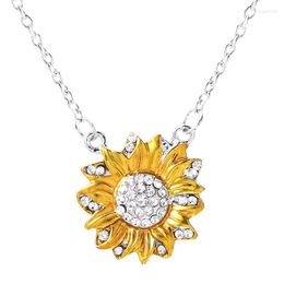 Pendentif Colliers Tournesol Collier Vous Êtes Mon Soleil Clavicule Chaîne Bijoux Lady Filles Anniversaire Cadeau Fleur Exquise