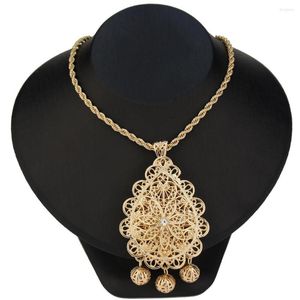 Collares pendientes Sunspicems 18K Color oro Marruecos Argelia Boda Collar Árabe Mujeres Girasol Caftan Joyería Novia Bijoux