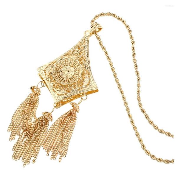 Pendentif Colliers Sunspicems Chic Algérie Maroc Femmes Collier Or Couleur Métal Gland Arabe Abaya Caftan Bijoux Cadeau De Mariée