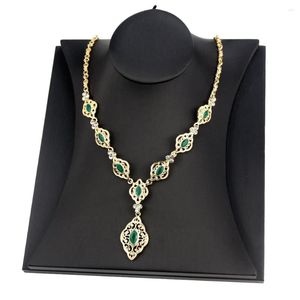 Colliers pendants Sunspicems exquis Maroc Algérie Bijoux de mariage Crystal Collier Gold Couleur Arabe Robe Caftan Bijoux