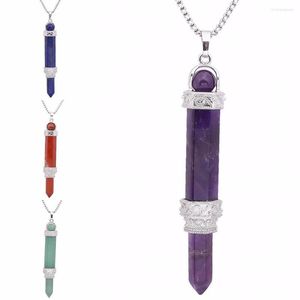 SUNYIK Hexagonal Prism Healing Crystal Dowsing Point Reiki Balancing Pendulum (Free Chain)