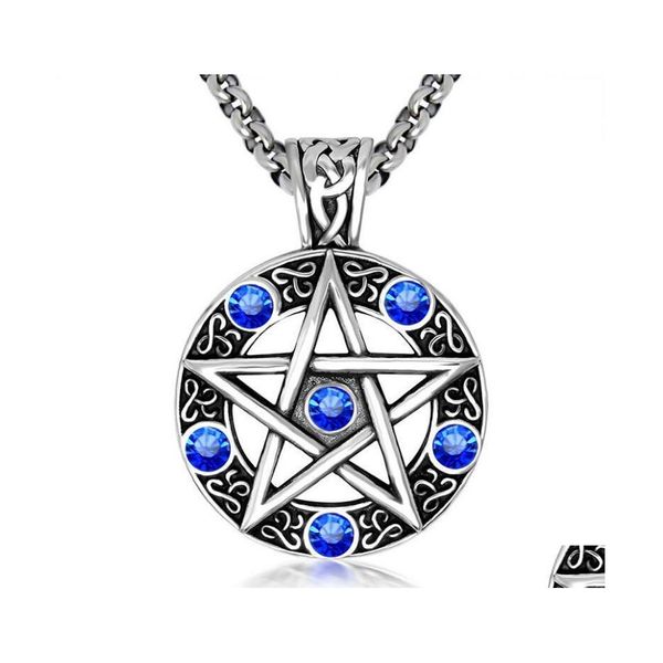 Colliers pendants Collier surnaturel pentagram pentacle cinq points étoiles wicca pagan dean winchester bijoux gothique vintage entier dhiv8