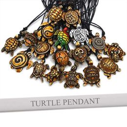 Hanger Kettingen Surfer Ketting Zeeschildpad Hanger Mannen Choker Inca Sieraden Nautische Stijl Imitatie Yak Bot Kettingen Amulet Waxkoord Verstelbaar 240330