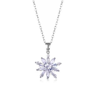 Pendentif Colliers Surprise Prix Bijoux Coréen Clavicule Petit Flocon De Neige Zircon Incrusté Femmes Couple De Mariage Pour Les Filles