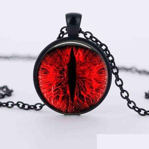 Colliers pendants SUTEYI CHAT RED Collier Eye Collier Charmes Dragon Eyes P O Glass Cabochon à la main Femmes Black Chaîne Men Bijoux G220310 D DHW9P