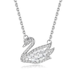 Colliers de pendentif Swarovskies-925 Bijoux en argent sterling pour les femmes mariage rouge brillant mariage et cadeau d'anniversaire nouveau produit de haute qualité 240410