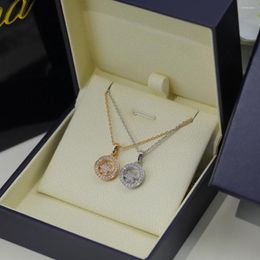 Colliers pendentif doux et romantique de haute qualité collier de gâteau rond hexagonal pour les femmes simples cadeaux de bijoux à la mode