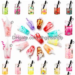 Hanger Kettingen Sweet Candy Colorf Shape Charms Gummy Bear Hangers Lollipop Polymeer Klei Voor Oorbellen Ketting B Dhtjx