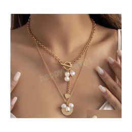 Colliers pendentifs doux Irregar perle pendentif collier pour femmes mariage mariée poitrine gland chaîne ras du cou bijoux livraison directe Dhew3