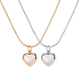 Hanger Kettingen Zoete Schelp Liefde Hart Ketting Vrouwen Luxe Roestvrij Stalen Sieraden Bling Voor Vriendinnen Verlengketting 18 inch N1796