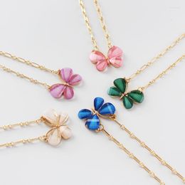 Collares colgantes Sweety Butterfly para mujer Declaración de moda Acrílico coreano