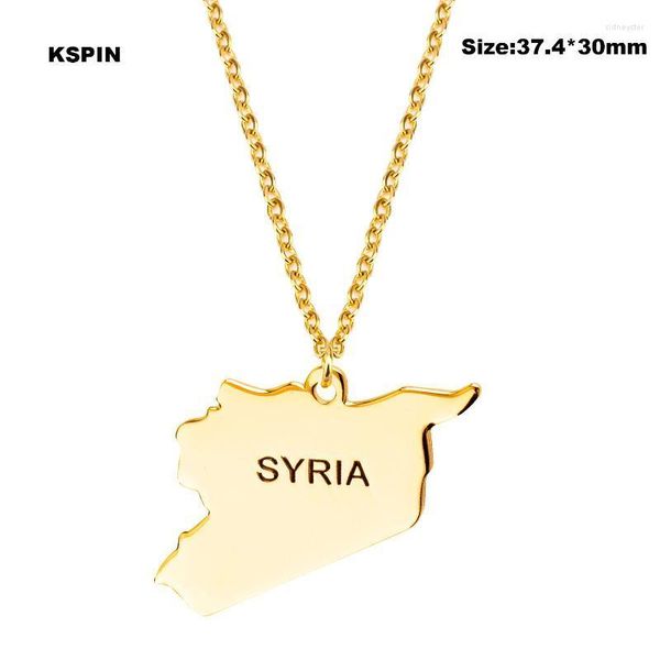 Pendentif Colliers Syrie Drapeau Carte Mode Europen Collier En Or BijouxPendentifPendentif Sidn22