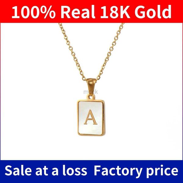 Colliers de pendentif Collier de lettre Szjinao 18K Gold 100% réel avec certificat Pendant pour femmes AU750 bijoux unique K cadeau d'anniversaire or nouveau en 240419