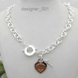 Colliers pendants t Classic Design Womens tf Style Chain Collier S925 STERLING Silver Key Heart Love Egg Brand charbon NEC 0AE6 0RV7 PP1E