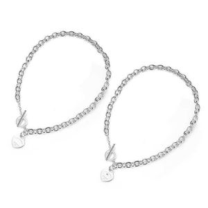 Hanger kettingen t familie ketting dames lange dikke ketting mode hoge sieraden hartvormige hanger Q240507