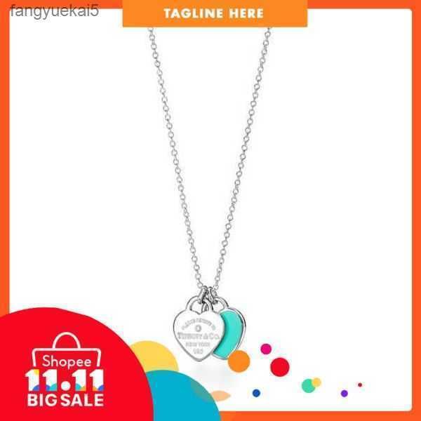 Collares colgantes T Home Love Collar de esmalte 925 Colgante de corazón de plata Cadena de collar de moda pequeña de lujo Regalo del día de San Valentín22nian EUUA ZKHH