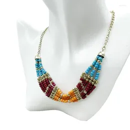 Pendentif Colliers T015 Mode Gros Bijoux Perles Corlorful Court Bohême Collier Bonne Qualité