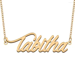 Hanger kettingen Tabitha naam ketting voor vrouwen roestvrij staal sieraden goud vergulde naamplaatje femme moeder vriendin cadeau