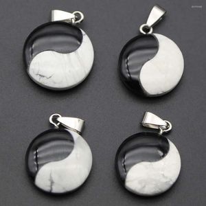 Pendentif Colliers Tai Chi Huit Trigramme Yin Yang Collier Mode Obsidienne Pin Blanc Transfert Trésor Ping An Bijoux En Gros 4 pièces