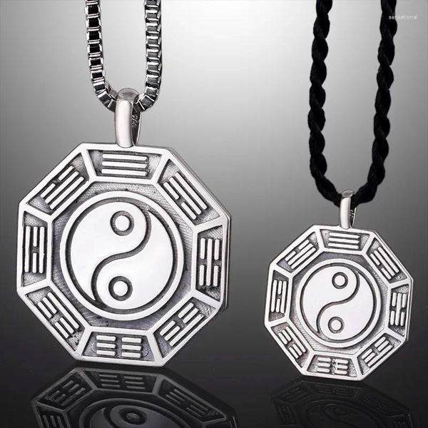 Collares colgantes Tai Chi Ocho Trigramas China-Chic Collar para hombres y mujeres Joyería Retro Signo redondo Regalos