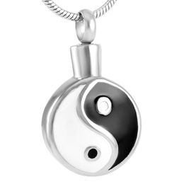 Hangende kettingen tai chi yin-yang visontwerp breng transport en geluk roestvrijstalen ketting crematie as urns sieraden aandenken