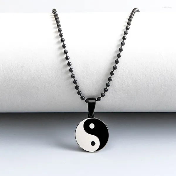 Pendentif Colliers TaiChi Yin Yang Gossip Collier Mode Alliage De Métal Longue Chaîne Couple Ami