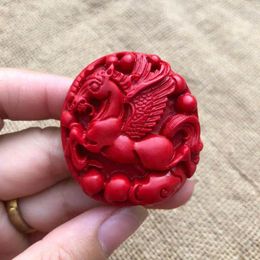 Colliers pendentif Taiwan Cinabar Red a immédiatement fait un collier de jade Fortune