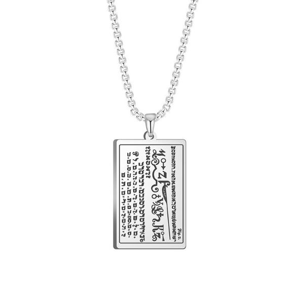 Pendentif Colliers Talisman De Richesse Honneur Trésor Année Cadeaux En Acier Inoxydable Pour Collier 6ème Et 7ème Livres Moïse