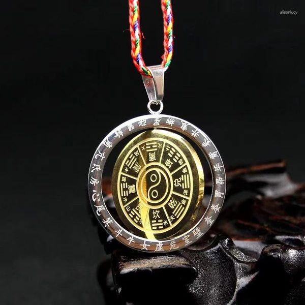 Pendentif Colliers Taoist Tai Chi Yin Yang Poisson Bagua Bijoux Mâle et Femelle Collier Amulette