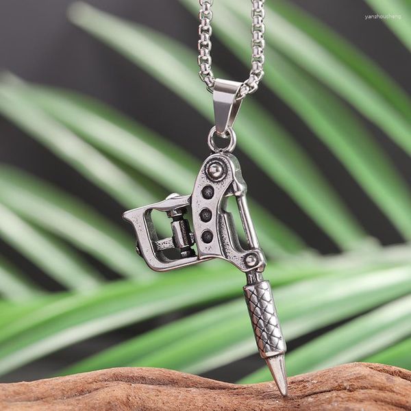 Pendentif Colliers Tatouage Machine Outil En Acier Inoxydable Collier Hommes Et Femmes Hip Hop Rock Artiste Cadeau Bijoux