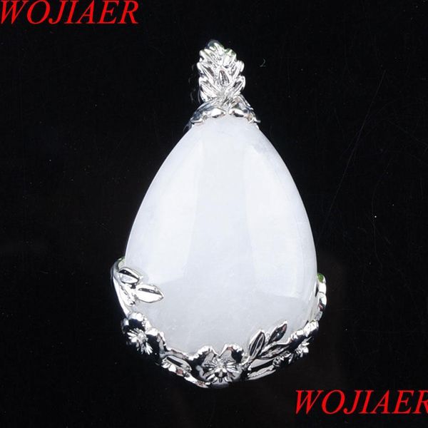 Pendentif Colliers Larme Goutte D'eau Amour Naturel Blanc Cristal Gem Pierre Pendentif Collier Reiki Perle Femmes Bijoux N3464 De Carshop2006 Dh1Br