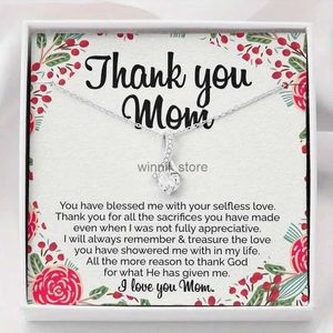 Pendant Necklaces THANK YOU MOM To Mom Necklace Sentimental Mom Gift From Daughter Mom Necklace Mom Birthday Gift From Daughter Christmas GiftL231120