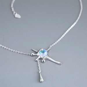 Hanger kettingen thaya mode vrouwen kristallen kettingen handgemaakte elegante hangketting orginaal ontwerp vrouwelijke choker verloving fijne sieraden g230202