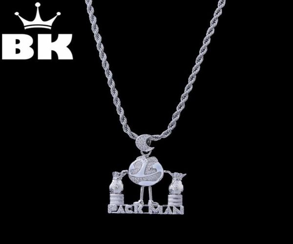 Pendentif Colliers The Bling King Custom Pack Collier Homme Hip Hop Plein Glacé Zircone Cubique Or Argent CZ Stone2033221