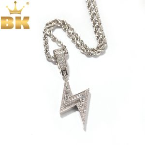 Hanger Kettingen DE BLING KONING Iced Bolt Kettingen Mode CZ Hanger Bliksem Hangers Sieraden Herenmode Hiphop Kettingen Drop 230908